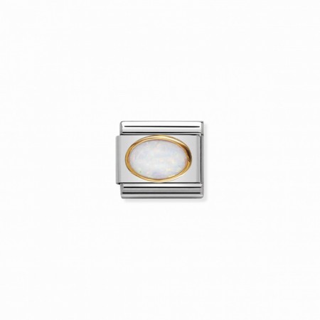 Nomination Gold Oval White Opal Stone Composable Charm